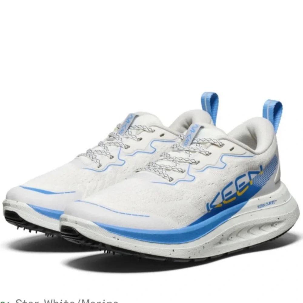 KEEN Curve women’s WK400 II Walking Shoes in the Star White/Marina 8.5 or men 7